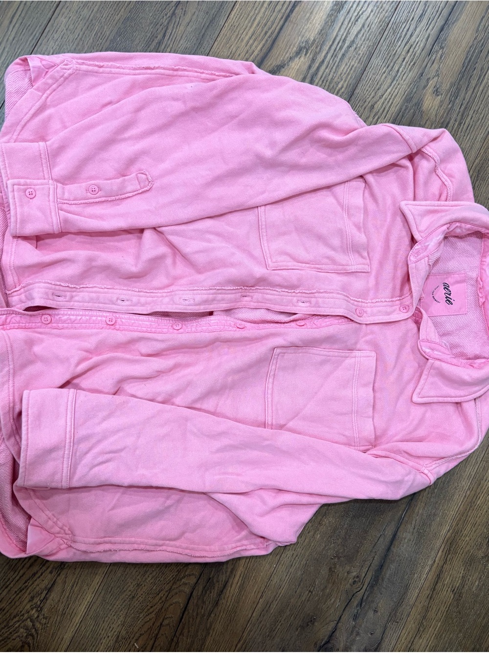 aerie Pink Lightweight Button-Up Jacket